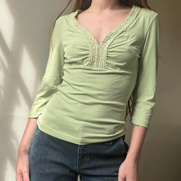 I.N. San Francisco Tops - Vintage I.N. San Francisco Light Green 3/4 Sleeve Blouse Small